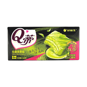 大陆版ORION好丽友 Q蒂 蛋糕派 经典抹茶味 6枚入 168g【一级抹茶粉添加】【清新鲜醇 绵融松软】