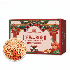 Apple Hawthorn Tea, 160g. Apple, Hawthorn, Tangerine & Jujube, Scientific Blend. Triangle Bags, 3-min Brew. For Office Workers. Relieves Bloating, Acid Reflux & Bad Breath. Daily Wellness.