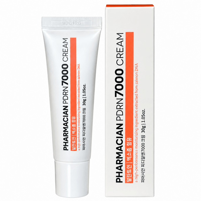 PDRN 7000 크림, 30 g / 1.05 Oz, 연어 유래 소듐 DNA 7,000 Ppm, 나이아신아마이드, 보습 및 미백, 주름 개선 페이스 크림