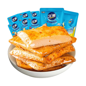 【中国直邮】 盐津铺子 深海鱼豆腐辣味零食即食解馋小吃休闲食品原味9g*18包