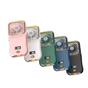 【中国直邮】TIMESWOOD 手持小风扇 粉色一件 数显折叠 户外便携 迷你风扇