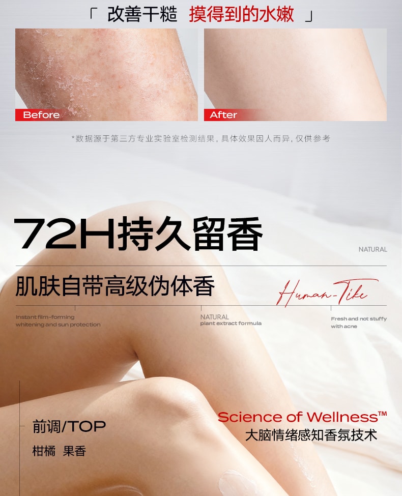 【中国直邮】 新加坡 Kuvive 果酸焕白身体乳 美白身体乳保湿滋润女皮肤干燥止痒果酸去鸡皮持久留香润肤乳 300g/瓶