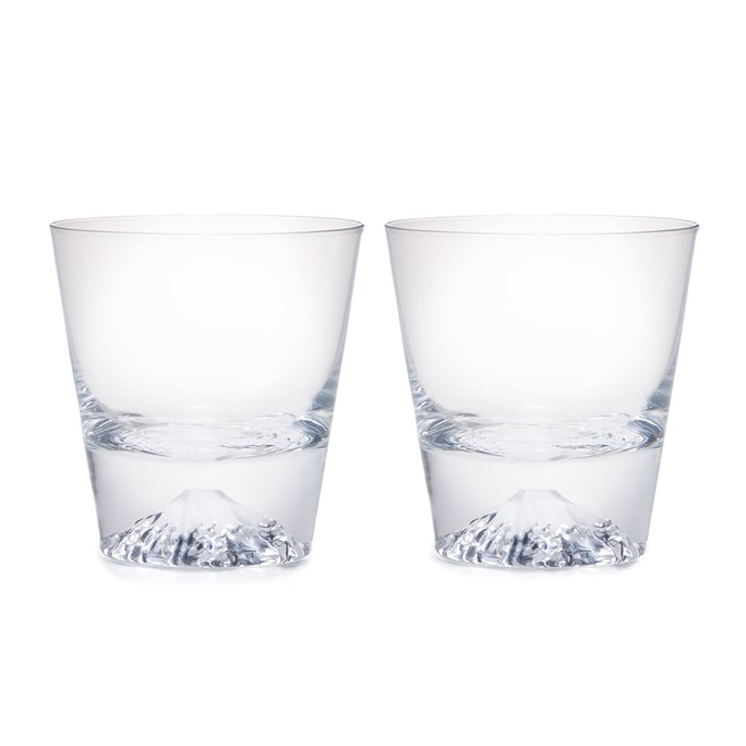 Tajima glass Handmade Mt. Fuji Glass (9fl-oz) 2PCS Made in Japan