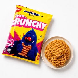 Monster BBQ Flavored Noodle Snacks, 10 Pack, 7.05 oz【Classic Crush-and-Eat Snack】