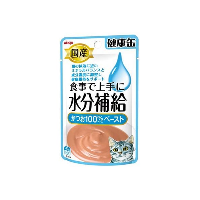 【日本直邮】AIXIA 猫零食湿粮健康缶 水分补给湿粮包餐包 鲣鱼肉糊 40g