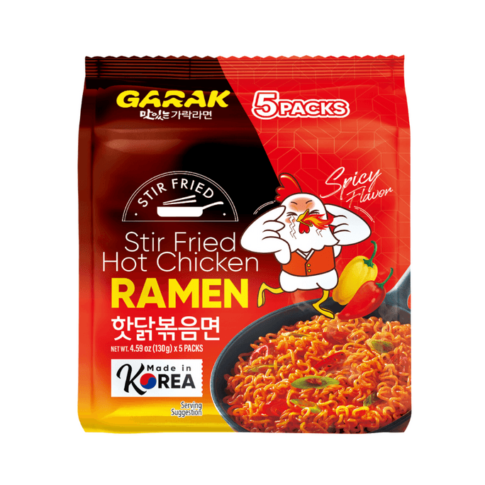 Stir-Fried Hot Chicken Ramen - Spicy Instant Noodles  4.59oz x 5