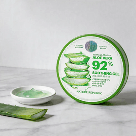 Nature Republic Aloe Vera Gel 92% - Hydrating Spreadable Face Mask for Acne Scar Repair, 10.56 fl oz, Packing May Vary