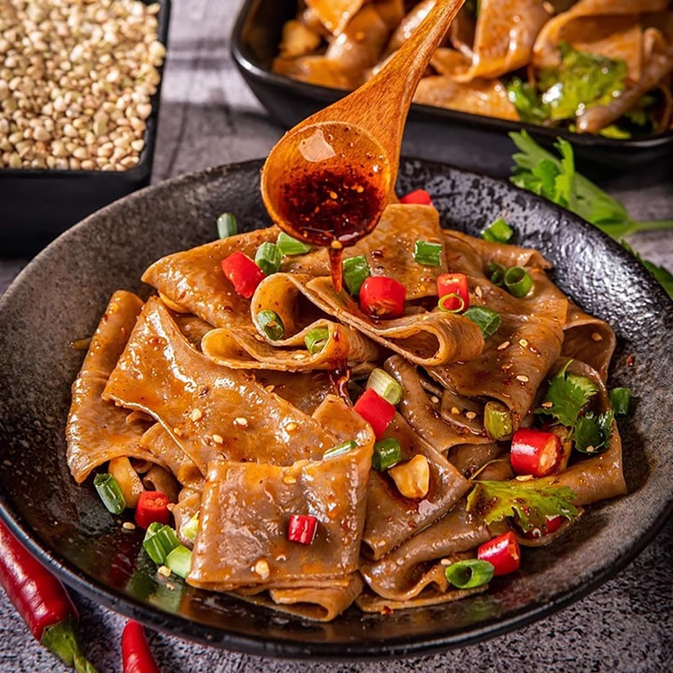 冷卡 蕎麥紅油面皮 122.2g【0脂非油炸麵餅】【免煮沖泡即食】【健康慢碳水】 3