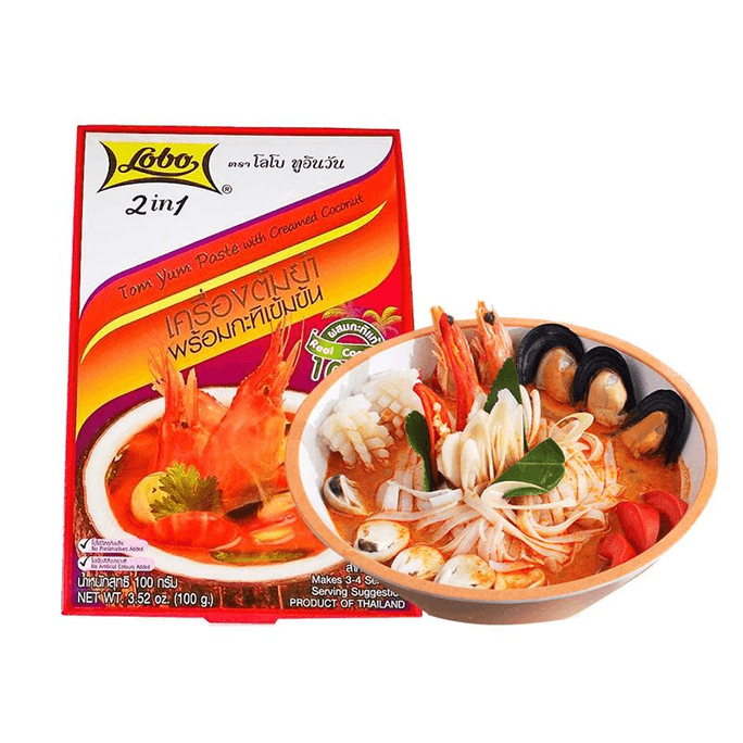 泰國 【中國直郵】LOBO樂煲冬蔭功湯料泰式冬蔭功湯醬料火鍋底料濃鬱含椰漿 100g*1袋