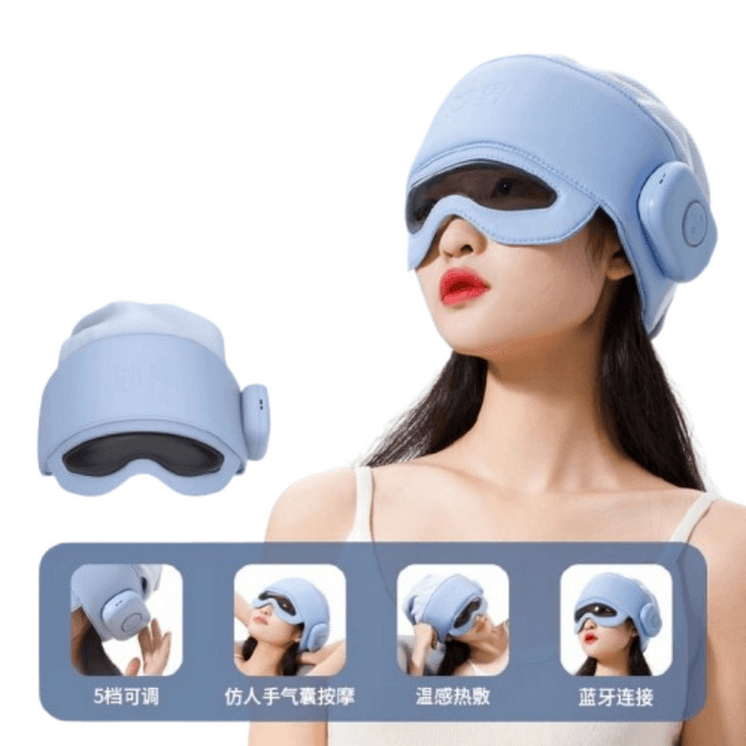 T5 Head Massager Sleep Device with Scalp Neck and Eye Heat Therapy Massage Cap 1-Piece Set