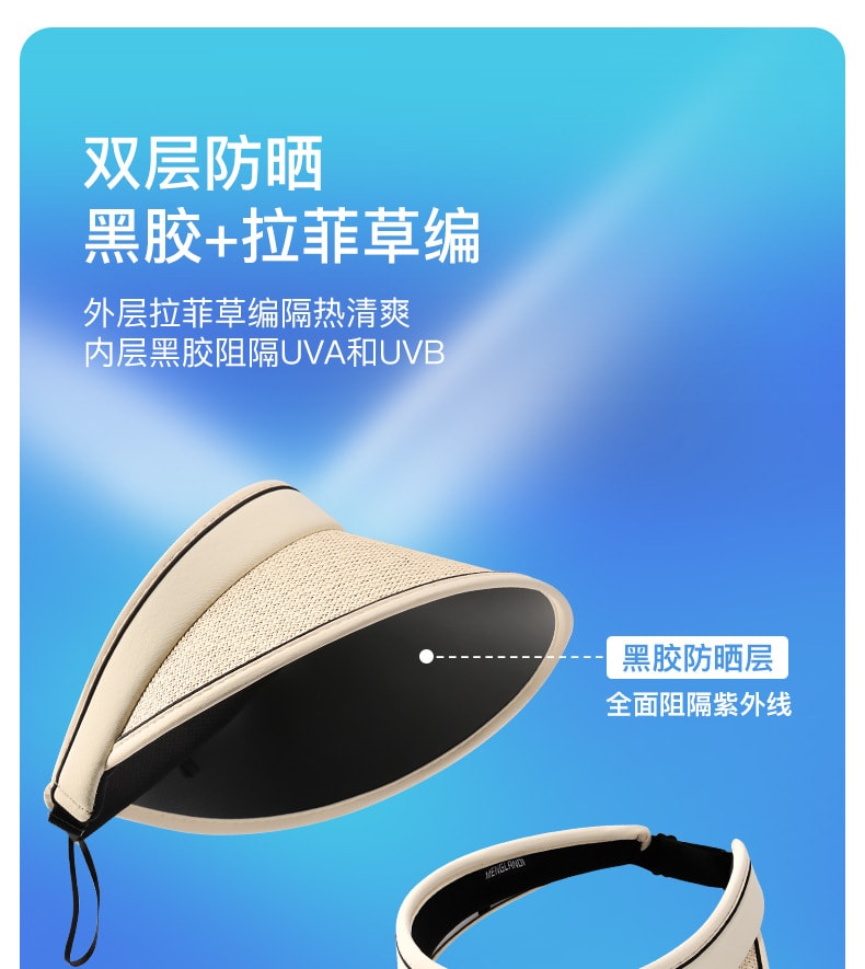 【赠品】GoloveJoy 女士拉菲草帽 卡其色一顶 夏季户外遮阳 大帽檐防晒 轻薄透气