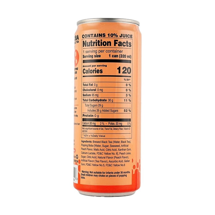 Popping Boba Bubble Tea Peach Flavor, 10.82 fl oz 5