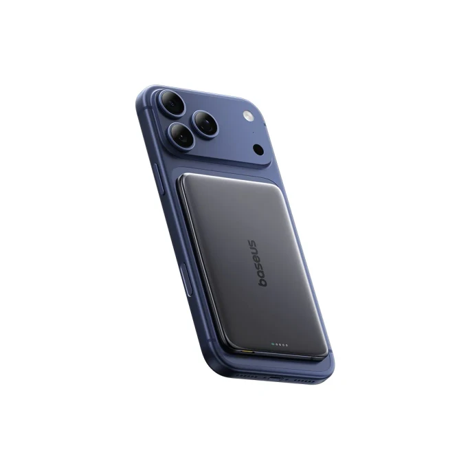 【Expédition directe depuis Hong Kong】 Baseus Chargeur portable magnétique carte Noir Interstellaire Ultra-mince Magnétique Charge Rapide Basse Température 5000mAh Convient pour Apple 8-17