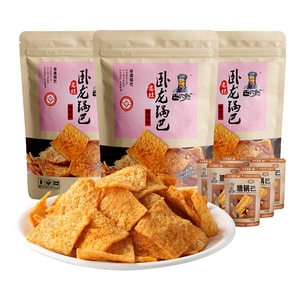 【中国直送】臥龍手作り米菓、激辛味、袋入りカジュアルスナック、食欲を満たす、200g