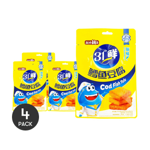 Fresh Cod Fish Tofu Original Flavor ,3oz *4【4 Packs】【High-Protein Snacks】