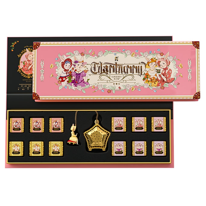 Natural Fruit & Flower Tea Brick Gift Box (48g) - Real Fruit Cold/Hot Brew Birthday Gift