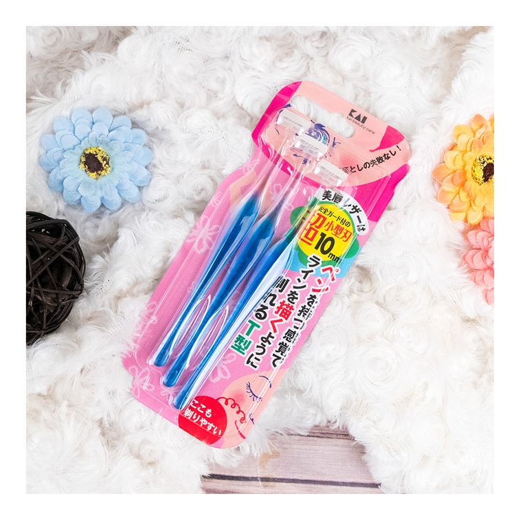 小ぶりなT字型眉毛用カミソリ、3点セット 4