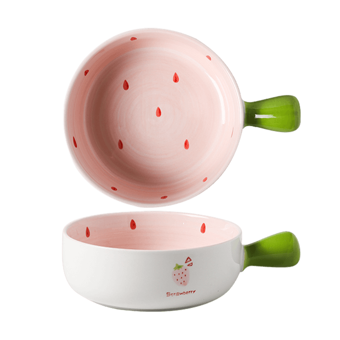 Strawberry Series Ceramic Handled Bowl 6"