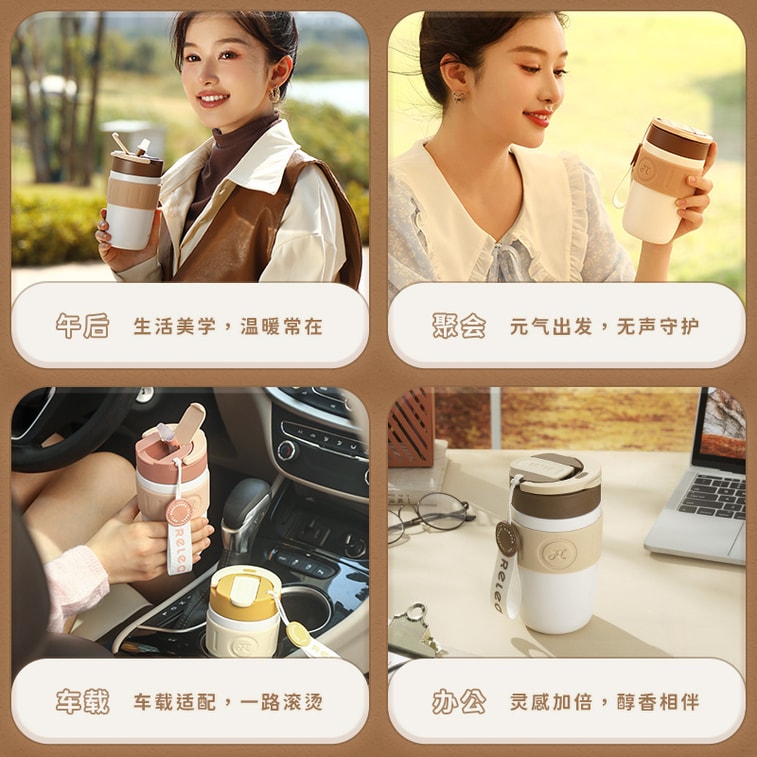 [중국에서 다이렉트 메일] Wu Biological Star Language 보온병 컵 400ml 용량 히비스커스 보라색 원피스 밀짚 음료 커버 5