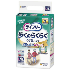 Lifree Easy-Walking Thin Pants [2 times absorption, L size, 18 pieces]