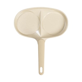 Beige Korean TRUECOOK Ceramic Double Hole Egg Frying Pan