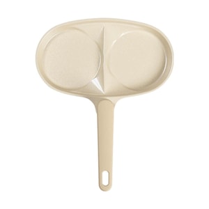 Beige Korean TRUECOOK Ceramic Double Hole Egg Frying Pan