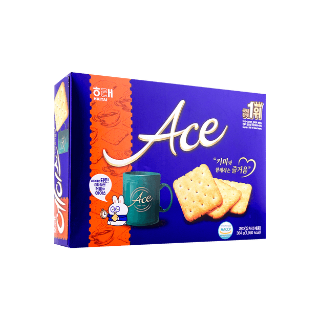 商品详情 - 韩国HAITAI海太 低糖低热量 ACE咸味饼干 大盒装 364g - image  0