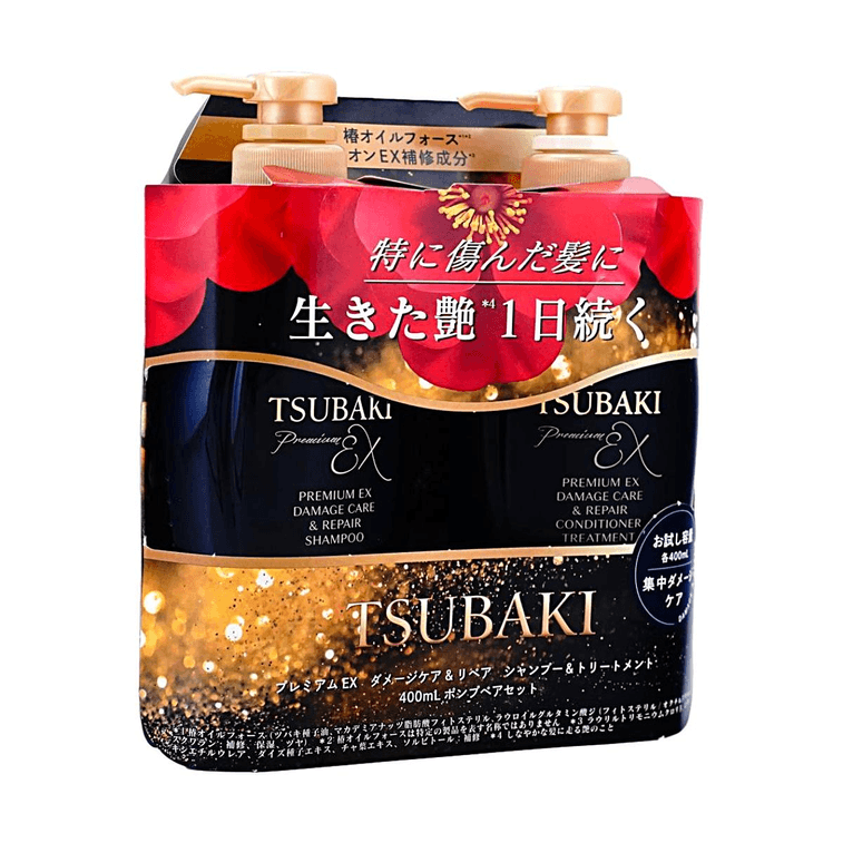 TSUBAKI ブラックカメリア ラグジュアリー ブラックイオンリペア ストロングEX シャンプー＆コンディショナー、13.5液量オンス+13.5液量オンス 5