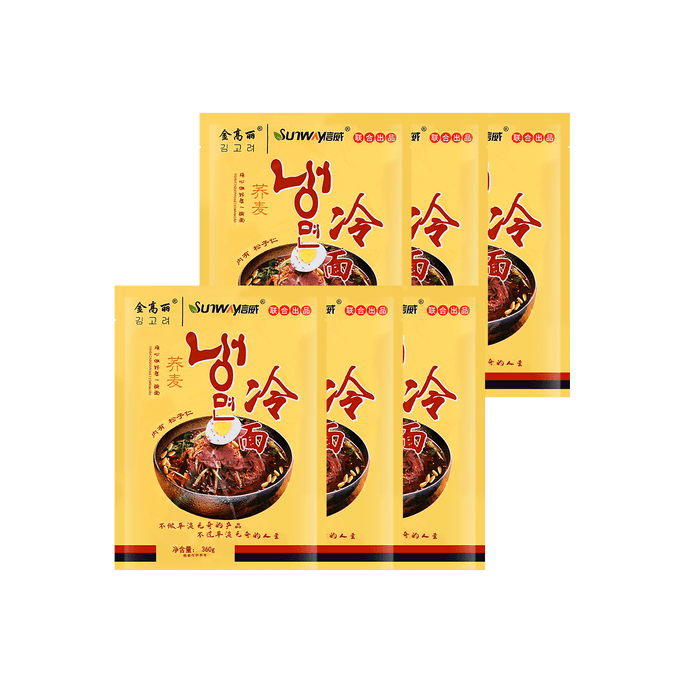 【超值6包裝】金高麗 蕎麥冷麵 內含松子仁 360g*6