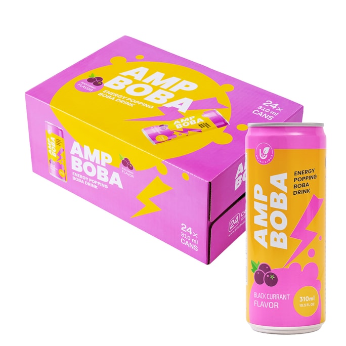 Hojalicious AMP Boba 黑醋栗爆爆珠能量饮料 (24 罐装)