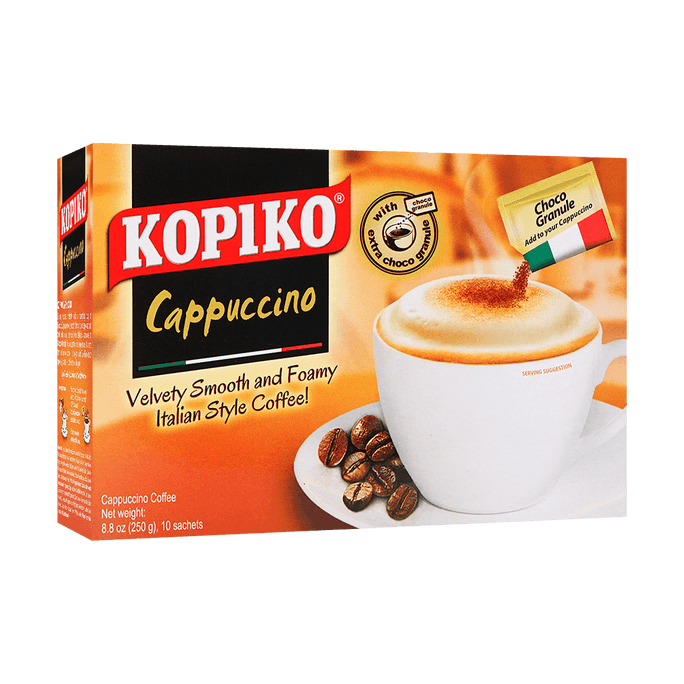 Cappuccino - Italian-Style Coffee, 10 Sachets, 8.8oz
