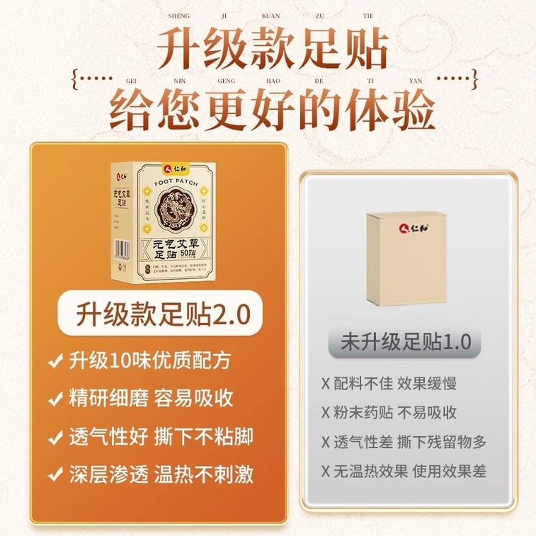 Yuanqi Fuling Bazhen Foot Patches with Mugwort for dampness and Cold Elimination 30 patches per box 3
