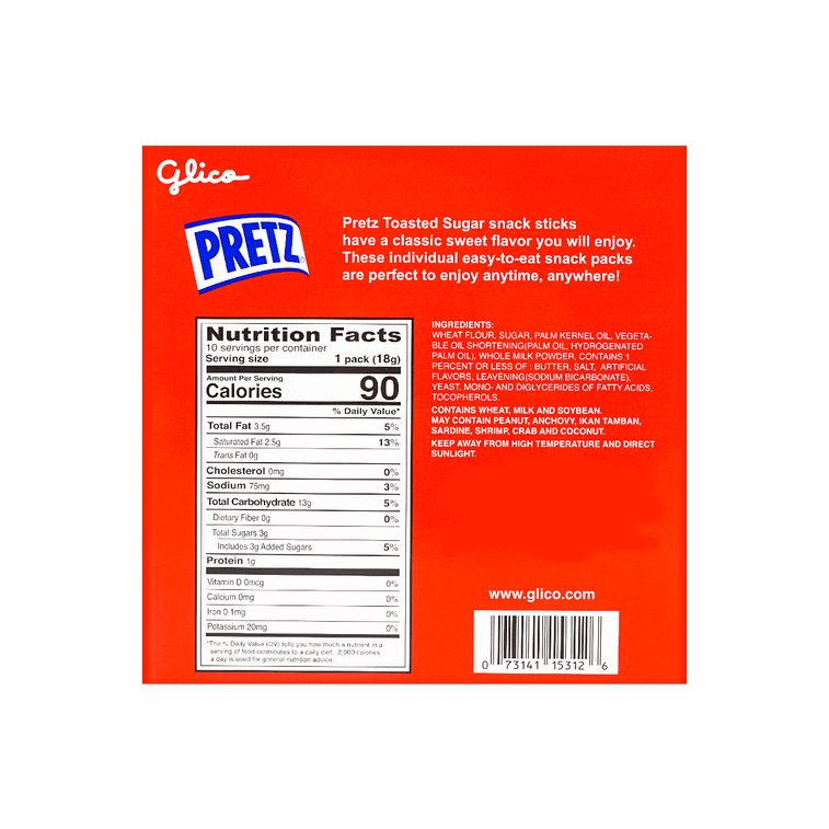 GLICO格力高 PRETZ 烘烤脆棒 烤糖味 10包入 180g 4
