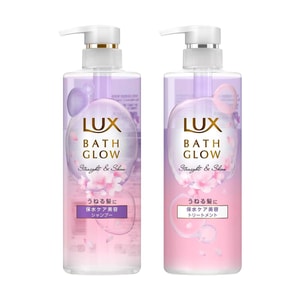 日本LUX力士 櫻花柔順亮澤洗護套裝 洗髮精 400g + 護髮素 水解蛋白 400g 保濕光滑 毛躁捲曲推薦【光耀櫻潤限定】