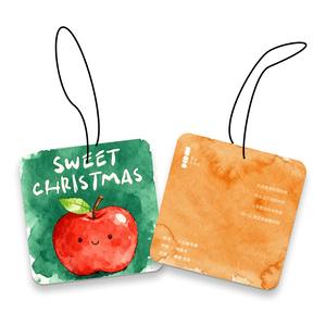 【Christmas & New Year Scented Diffuser Card - Apple】 Car Air Freshener Diffuser Hanging Card, Closet Odor Eliminator, Pomegranate-Tuberose-Musk-Amber, 1 Piece