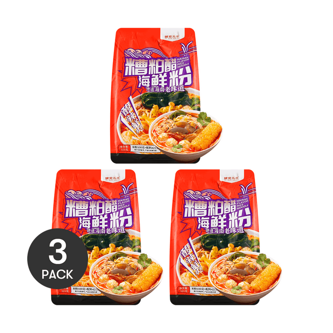 Fermented Vinegar Seafood Rice Noodles , 18.34 oz *3【3 Packs】