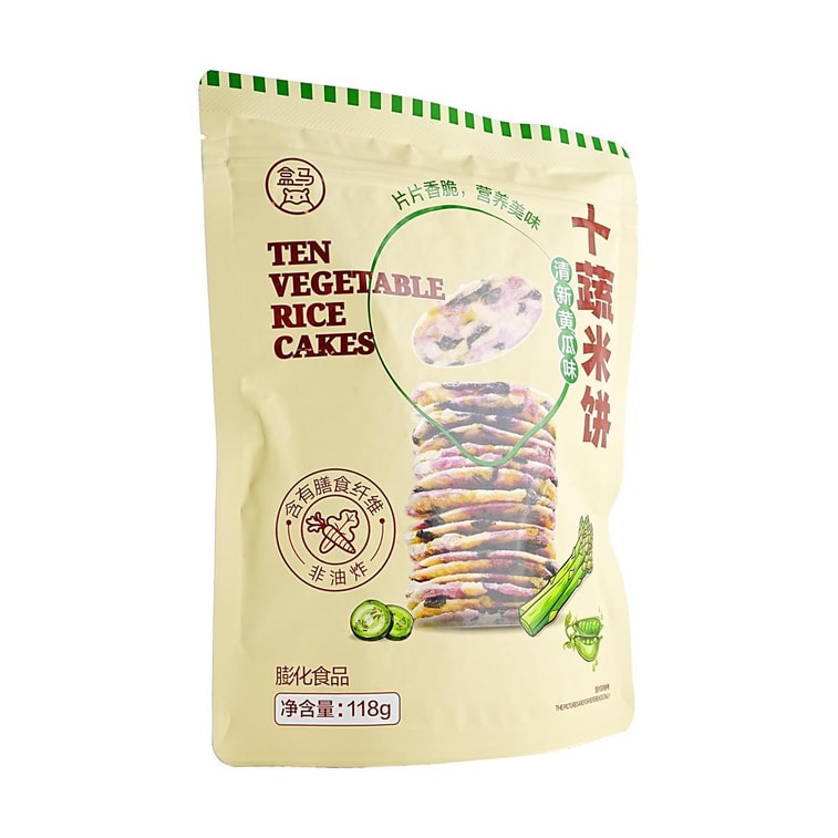 盒马 十蔬米饼 清新黄瓜味 非油炸薯片 118g【富含膳食纤维】 8