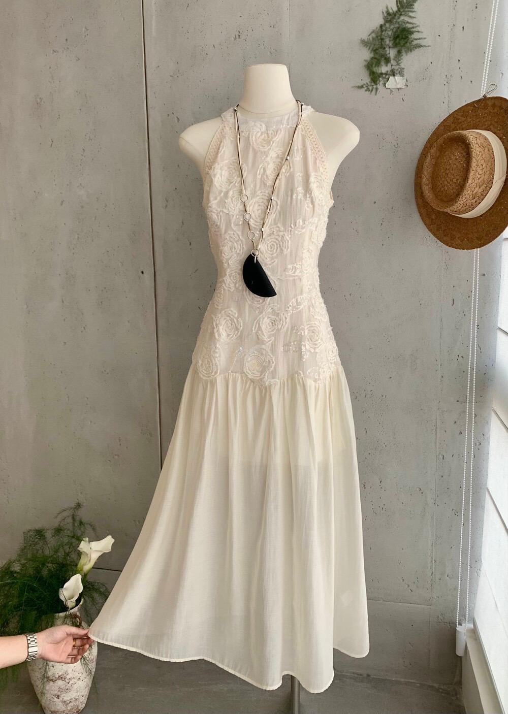 【加拿大直郵】 加拿大 SCENARIO 象牙輕語蕾絲連身裙 S-M碼 奶油色 乳白色 M