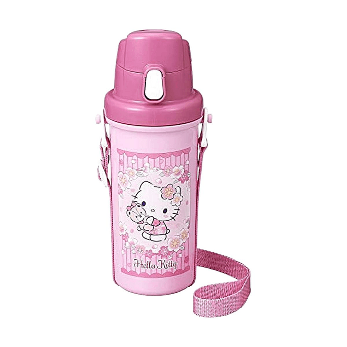 벚꽃 시리즈 직수형 물병 20.29 fl oz【원터치 버튼식 뚜껑】【어깨끈 포함】