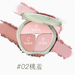 TIMAGE 3-Color Blush Palette Plump Cheeks Natural Contour with Pink Purple Apricot Shades