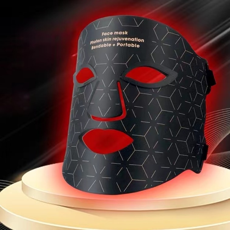 중국 KAKUSAN 새로운 실리콘 뷰티 마스크 광자 회춘 악기 분광계 여드름 회춘 미용 기기 블랙 1개 4