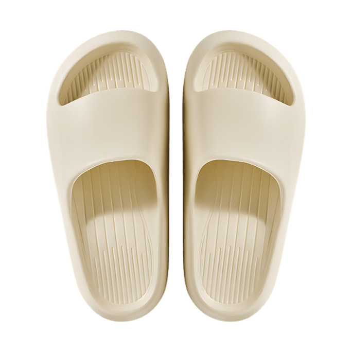 Bathroom Shower Anti-slip Anti-odor EVA Home Indoor Slippers Beige Size 39-40