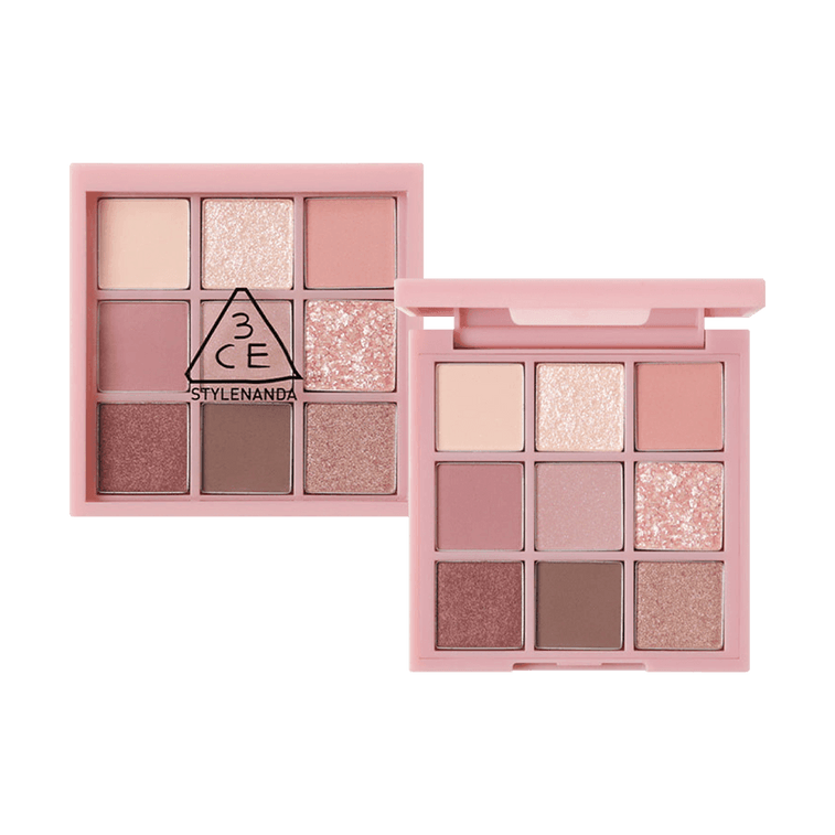 韓國3CE 九宮格9色多功能眼影盤 霧面碎鑽偏光珠光多用盤 #AUTO FOCUS 煙粉盤 薔薇粉調 仙氣靈動【虞書欣同款】 4