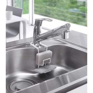 Faucet-Hanging Sponge Holder - Double - Steel White