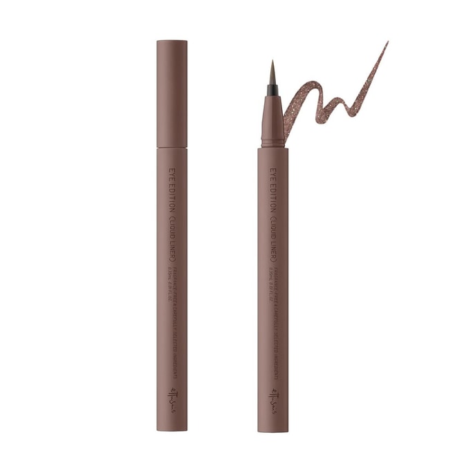 日本ETTUSAIS艾杜紗 隨星輕彩眼線液筆 0.1mm精細 清透微閃珠光 舒緩低敏養膚 防水耐汗 #05 黑巧棕