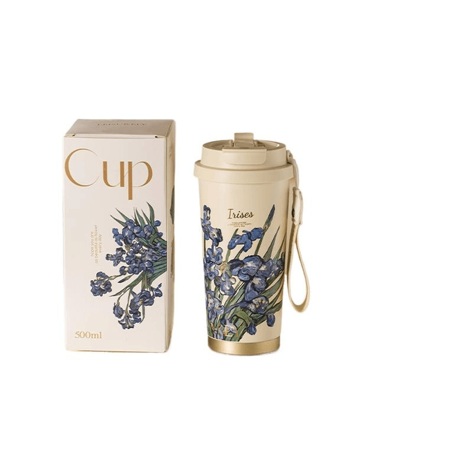 【中國直郵】 摩登主婦 純鈦保溫杯女高顏值水杯吸管杯鳶尾500ml*1盒