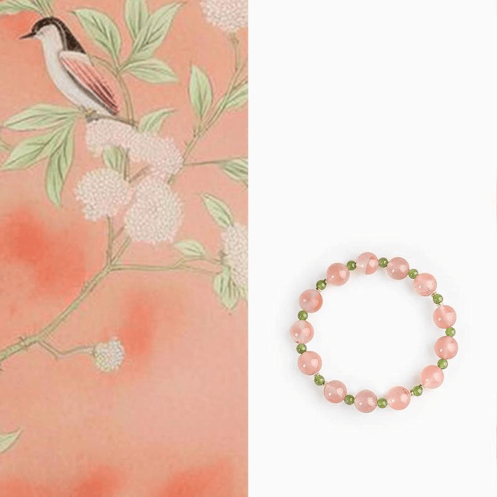 【 Peace And Blessing 】 Natural Ice Drifting Southern Red Women's Handmade Beaded Bracelet Business Promotes 15.5+2cm