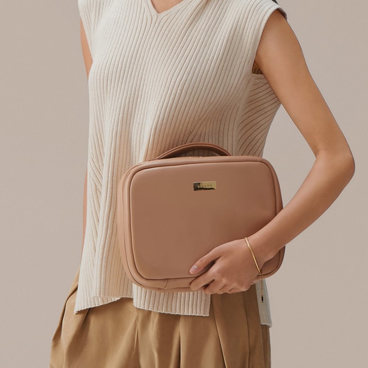 [중국 직배송] Lixu 2025 신형 휴대용 여행 세면도구 가방, 대용량, 고급 화장품 정리함, XL 에그쉘 색상 - 원피스 4