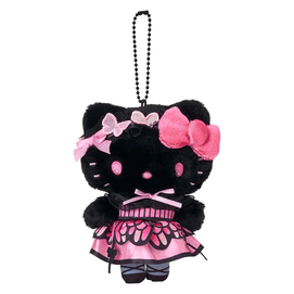 Butterfly Night Series Plush Keychain (1 piece) [Black Hello Kitty]