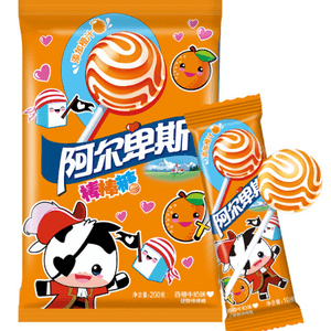 【全米直送】アルパイン ロリポップ オレンジミルク味 20本（200g）